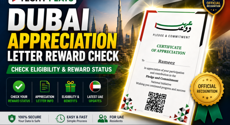 Dubai Appreciation Letter Reward Check